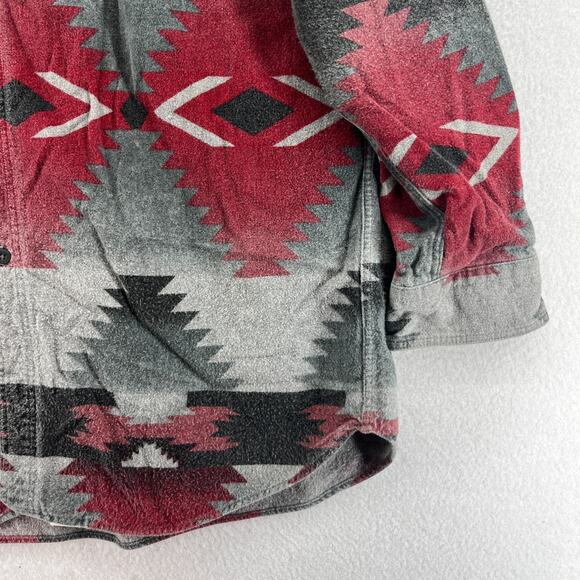 Vintage WOOLRICH Shirt Men XL Flannel Navarro Aztec Southwestern Cotton Gray USA - Picture 10 of 14